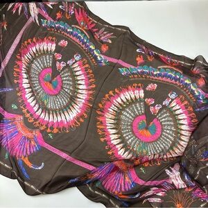 Brazilian  feather silk scarf 43 inches  x 67inches pareo swimwear beach dress